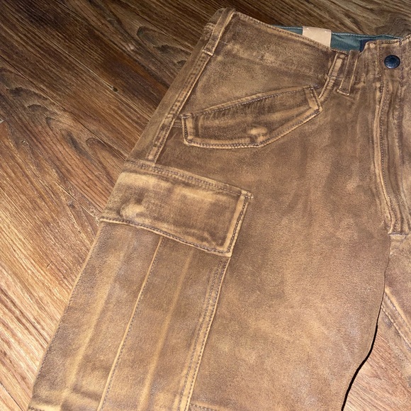RRL Brown Leather Moto Pants - Picture 3 of 15